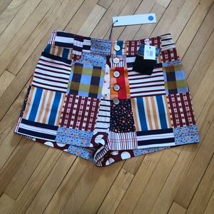 LHD patchwork print shorts